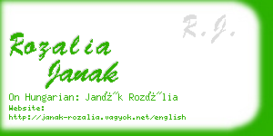 rozalia janak business card